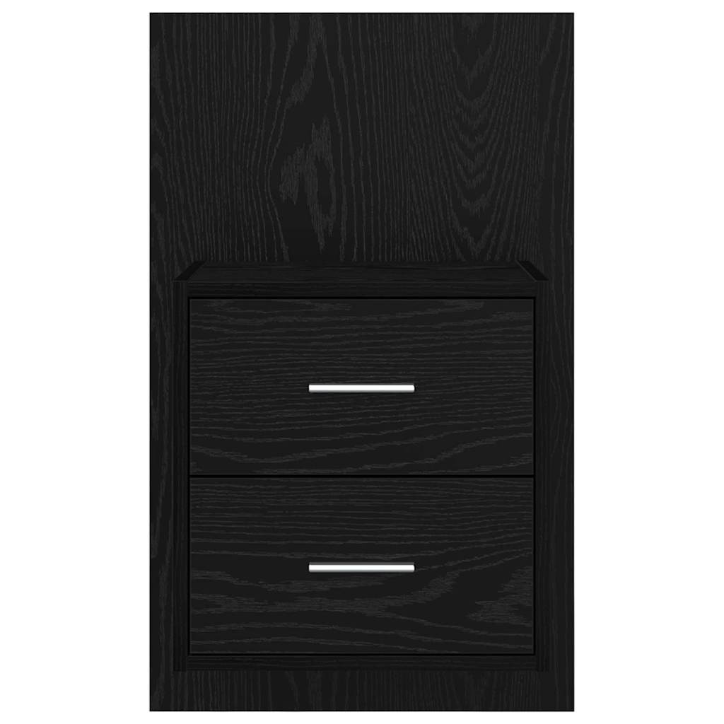 Wall Mounted Nightstand 2 Pcs Black Oak Effect
