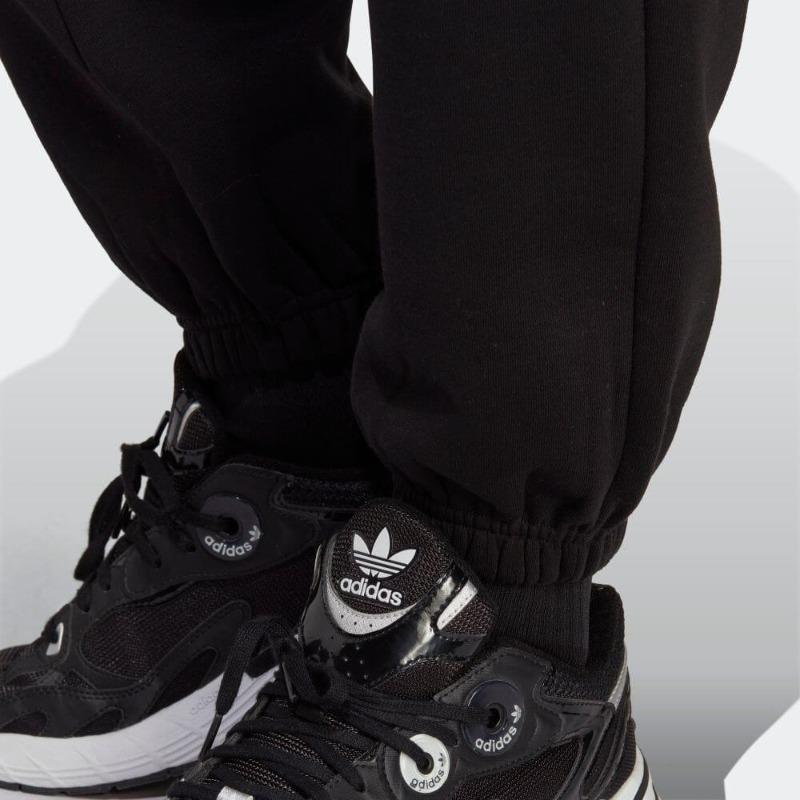 adidas Pantaloni de jogging Originals Trefoil cu logo monocrom, cu talie elastică, pentru femei, negru IA6437