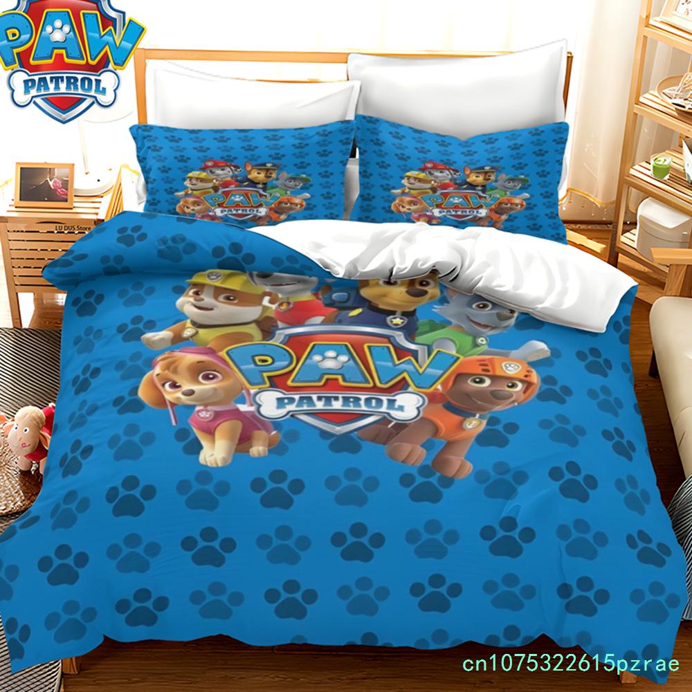 Paw Patrol Cartoon Duvet Cover, Cute Puppy Printed Quilt Cover With Pillowcase, Soft Bedding For Kids Bedroom