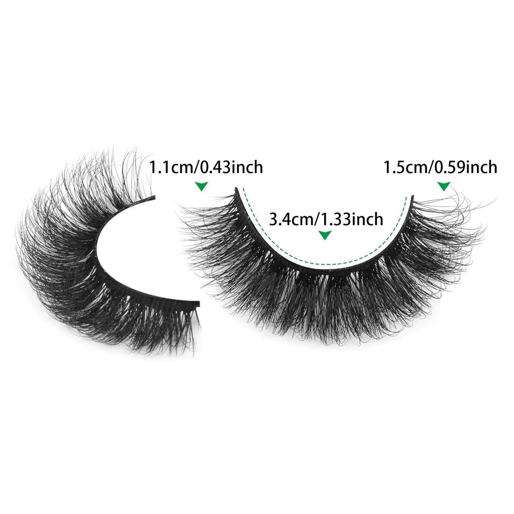 Kaufe 14 Paar natrliche knstliche Wimpern, dicke, flauschige Wimpern aus  knstlichem Nerz, Katzenaugen-Wimpern, die wie Verlngerungen aussehen,  Schwarz zum Preis ab 20 | Joom