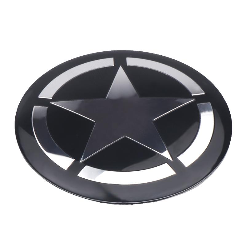 CMI1 4Pcs Car Wheel Hubcaps Stickers Five-Pointed Stars Logo Badge Hub Decal For Jeep Cherokee Compass Trail Hawk Liberty Commander
