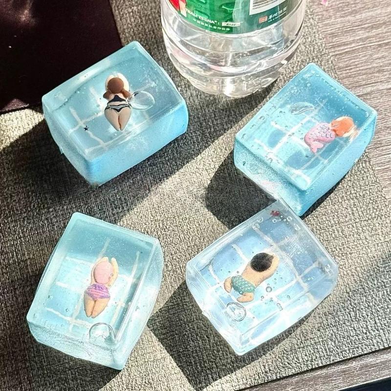1pc Swimming Pool Squeeze Toys Maltose Stress Relief Slow Rebound Fidget Toy Mochi Squishy Stress Reliever Toys Antistress