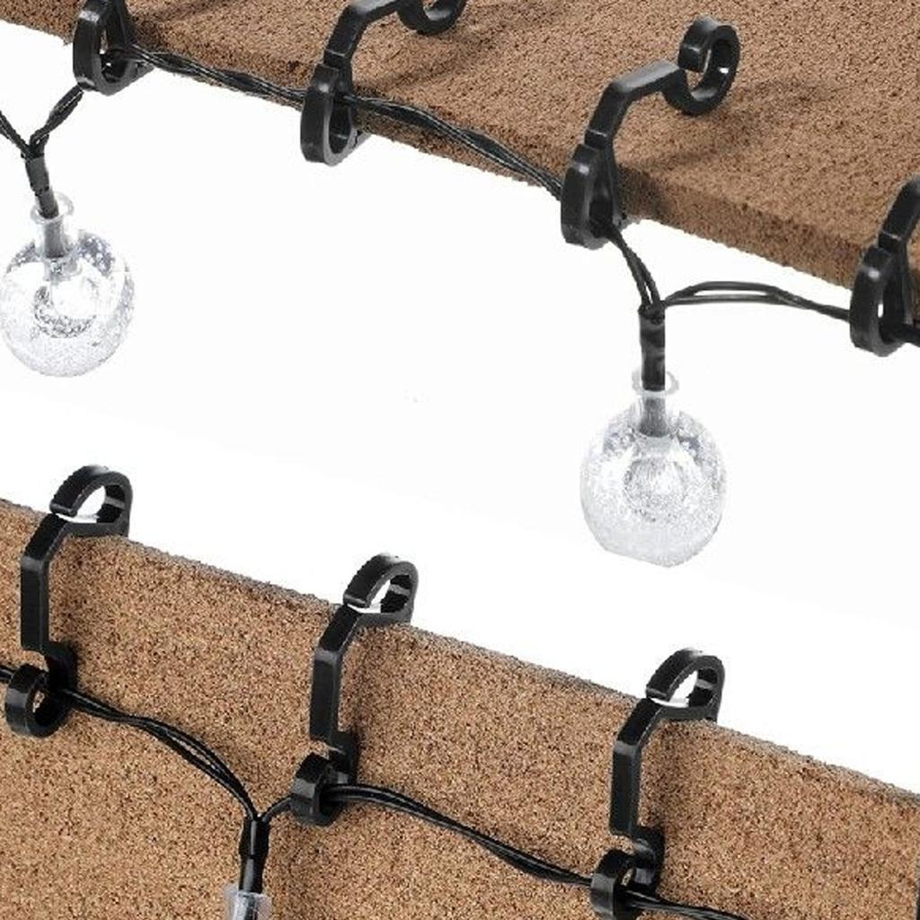 120 Peças Clipes de Luzes de Natal Reutilizáveis de Plástico Impermeável para Pendurar ao Ar Livre Decoração de Festa de Fim de Ano