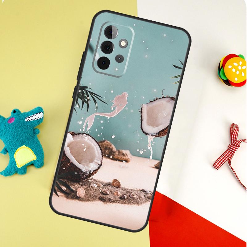 Summer Fruit Coconut For Samsung Galaxy A53 A33 A13 A54 A34 A14 A55 A35 A15 A05 A06 A16 A22 A32 A52 Phone Case