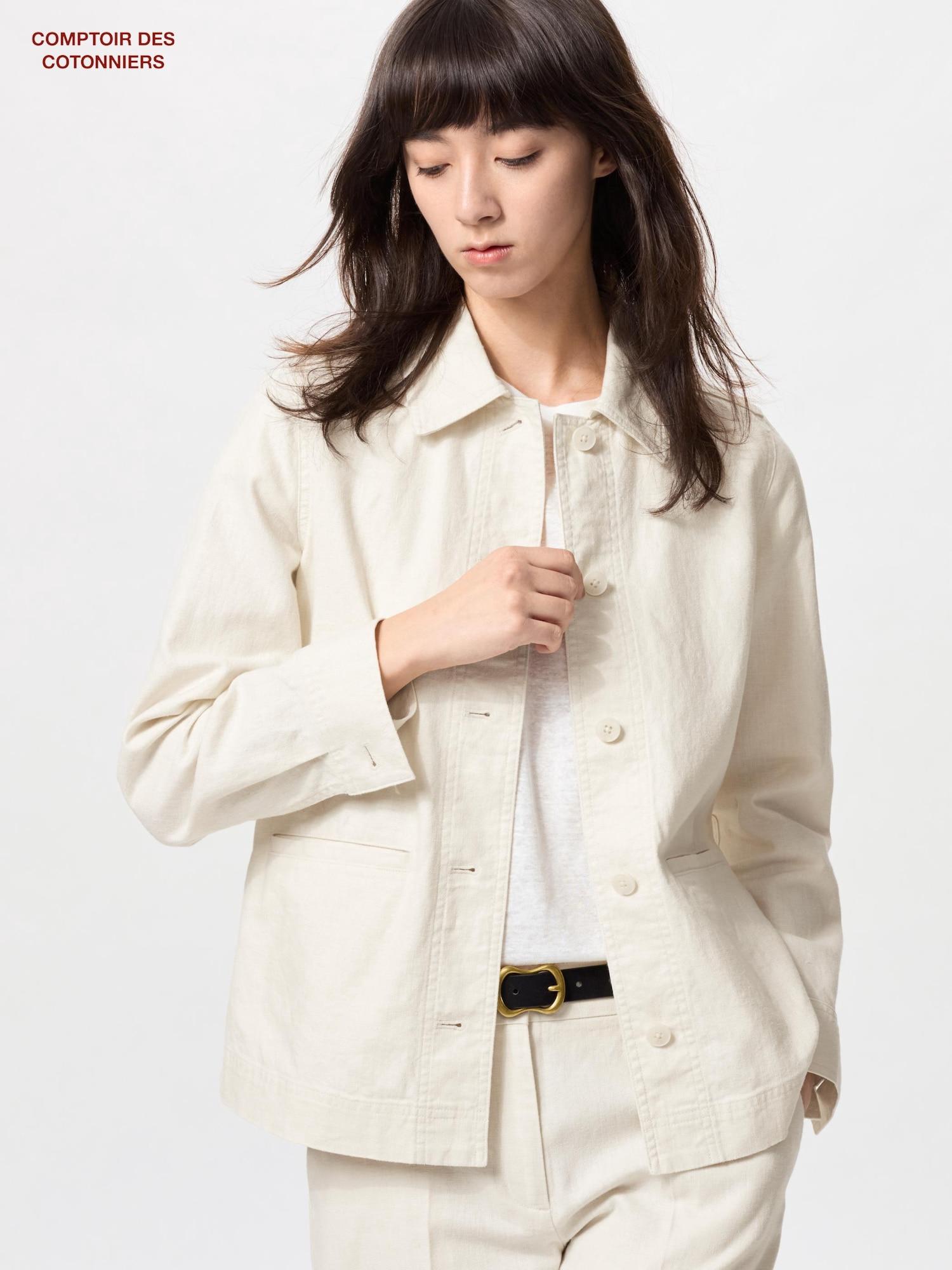 

Uniqlo Япония льняная хлопковая куртка 30 NATURAL/S