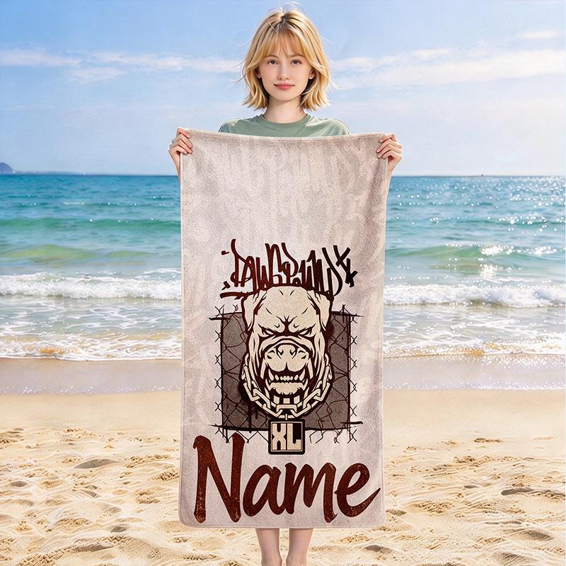 Personalized Name Bully Zone printed beach towel,a quick-drying, absorbent mat suitable for the beach, pool, gym, and travel fans gift 53