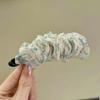 Korean-Style Polka Dot Colour-Block Pleated Printed Mesh Hair Clip For Women Fashionable Banana Clip Hair Accessory