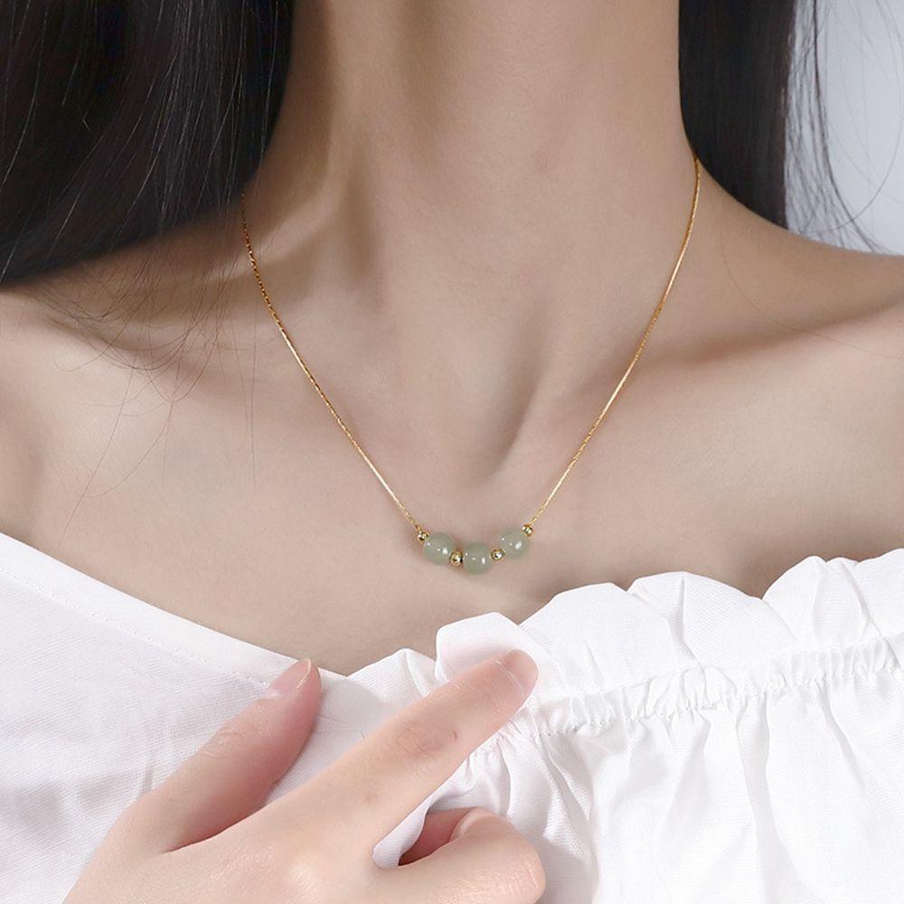 Green Women Jewelry Gift Female Necklace   Necklace Clavicle Chain Korean Style Jewelry