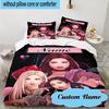 Custom Name 3PCS Kpop Group Fashion Bedding Set, Including 1pc Duvet Cover And 2pcs Pillowcases, Suitable for Dorms and Bedrooms Gift