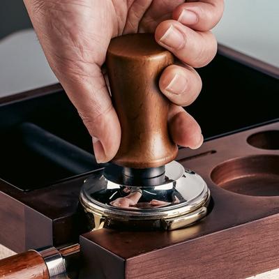 Premium 51/53/58MM Coffee Tamper Wooden Handle Durable DIY Coffee Tool Stainless Steel Base Pressure Hammer Coffee Brewing