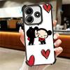 Cartoon Cute Pucca Garu Plating Phone Case For Xiaomi Redmi Note 14 15 Pro Plus 13 12 11 11S 11T 10 9S 9 5G Anti-Fall Airabag Co