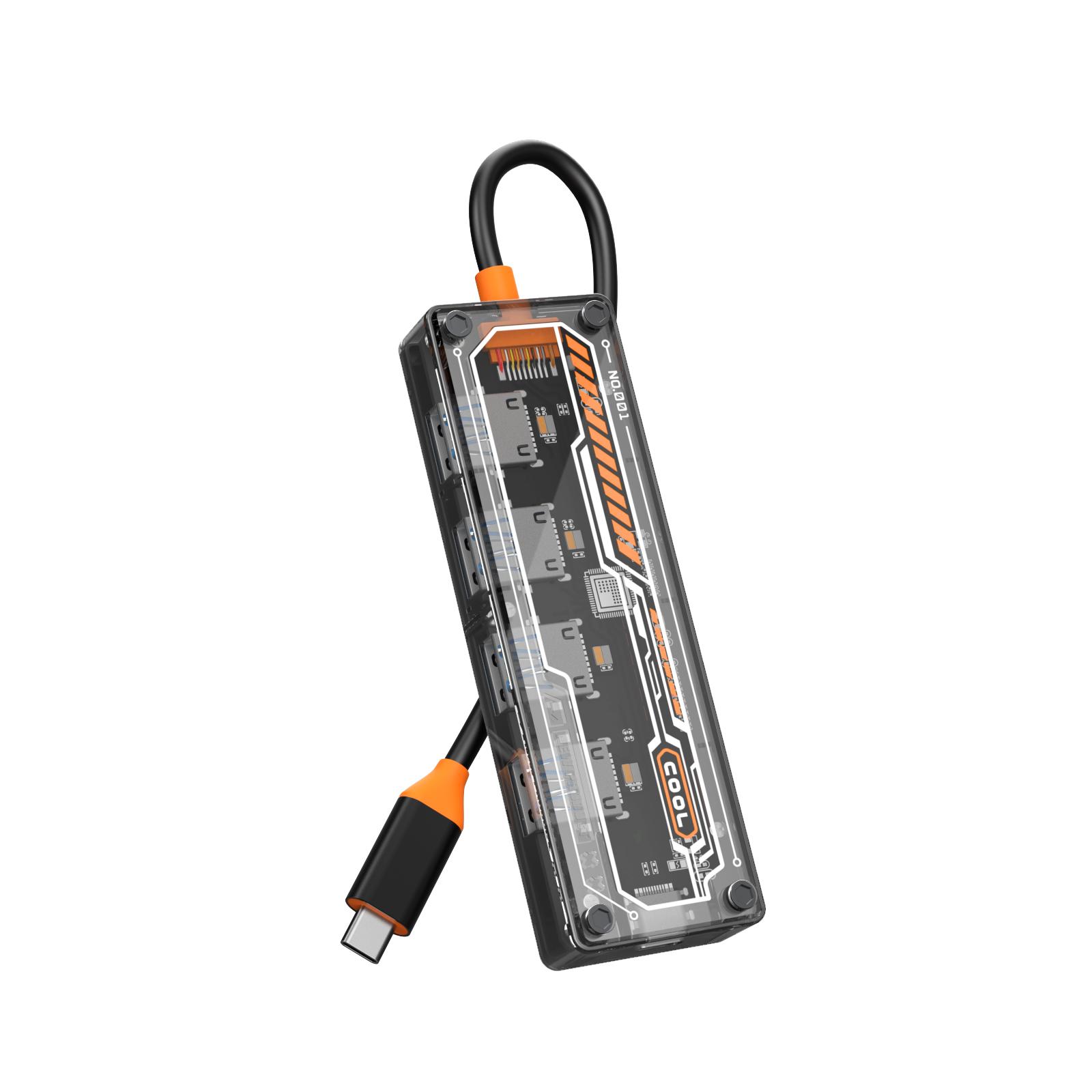 

5-в-1 USB-хаб 4 порта USB 3.0 на USB/Type-C Хаб-разветвитель Док-станция 5 Гбит/с Высокоскоростной Мультипортовый адаптер для ноутбука ПК планшета