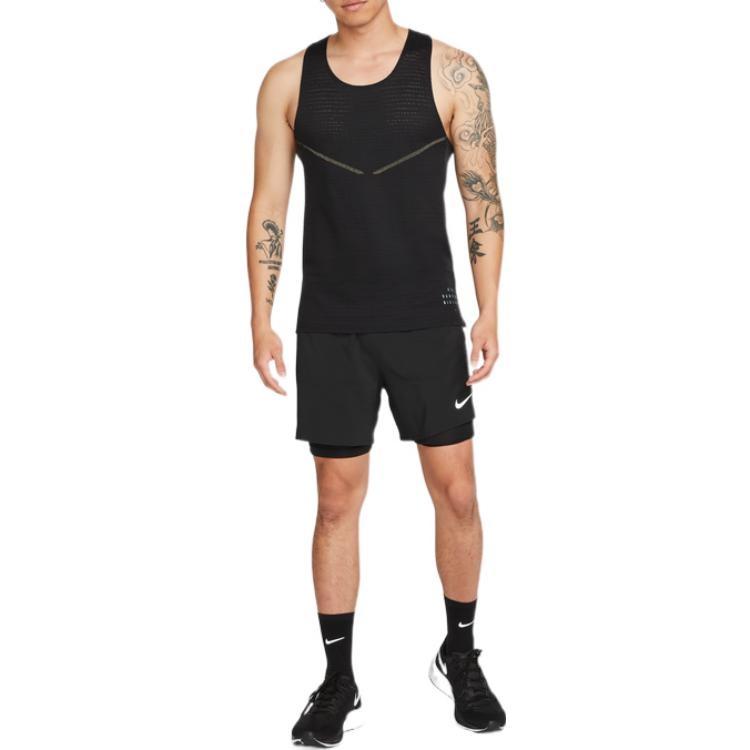 Nike Run Division Pinnacle Casual Breathable Quick Dry Solid Color Running Vest Black Men's DM4776-010
