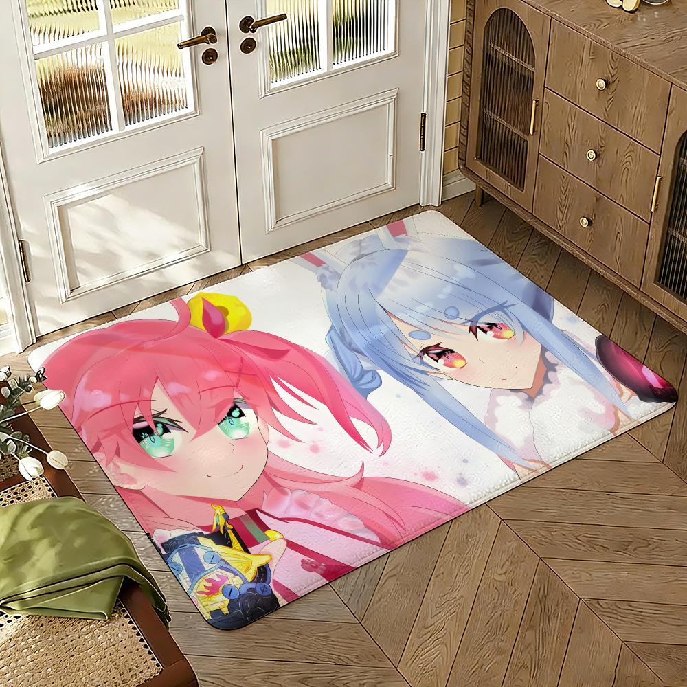 Classic Anime S-Sakura Miko Girl Floor Mat Soft Thickened Absorbent Non-Slip Bedroom Living Room Door Mat Home Flannel Rugs