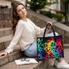 Colorful Leopard Print Fashion Tote Portable Casual Daily Handbag Trendy All-match Commute Bag