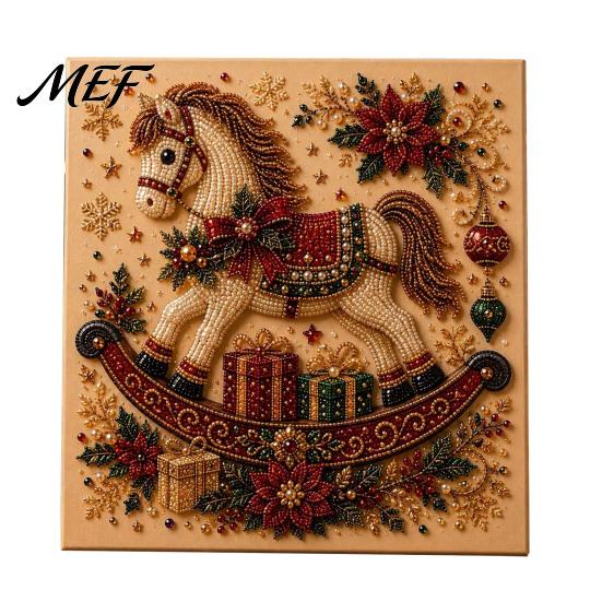 Relaxing Hobby for Adults Xmas Faux Pearl Painting Kit, Christmas 3D Art DIY Creative Winter Activities Holiday Craft Project Adults,