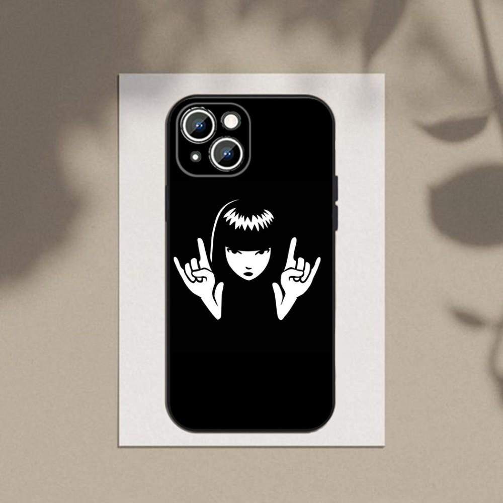 E-Emily The Strange Phone Case For Apple iPhone 15,14,13,12,11,XS,XR,X,8,7,Pro,Max,Plus,mini Silicone Black Cover