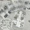 30Pcs/Box 6 Grids Nail Piercing Punk Charm Metal Alloy Pierced Black/White Nail Jewelry Decor 3D Nail Supply For Cool Girl