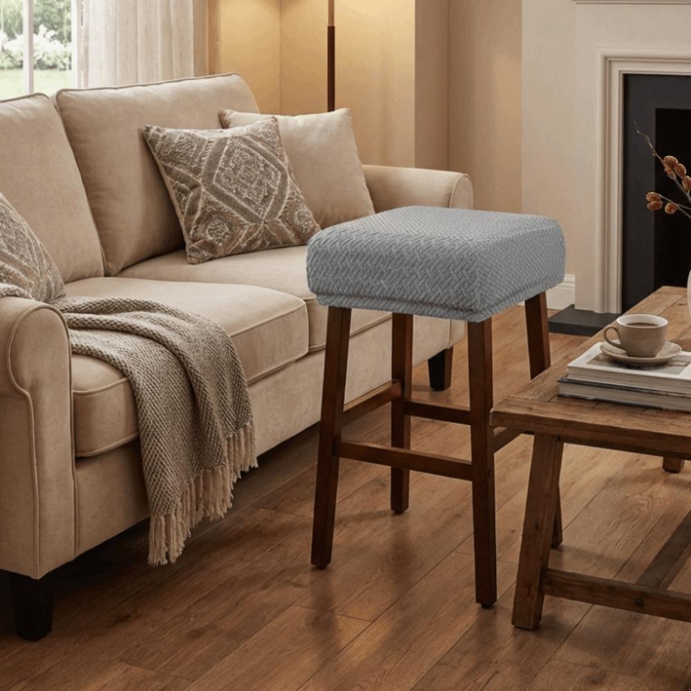 Stretchable Bar Stool Covers Square Stool Protector Thickened Saddle Seat Covers  Vanity Stool