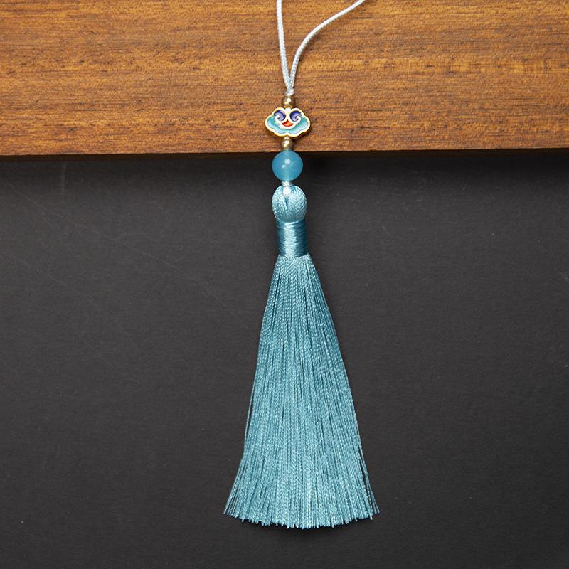 10cm Polyester Silk Tassels Auspicious Clouds Cap Fringe for DIY Crafts Bag Clothing Accessories Curtains Home Decoration 5PCS