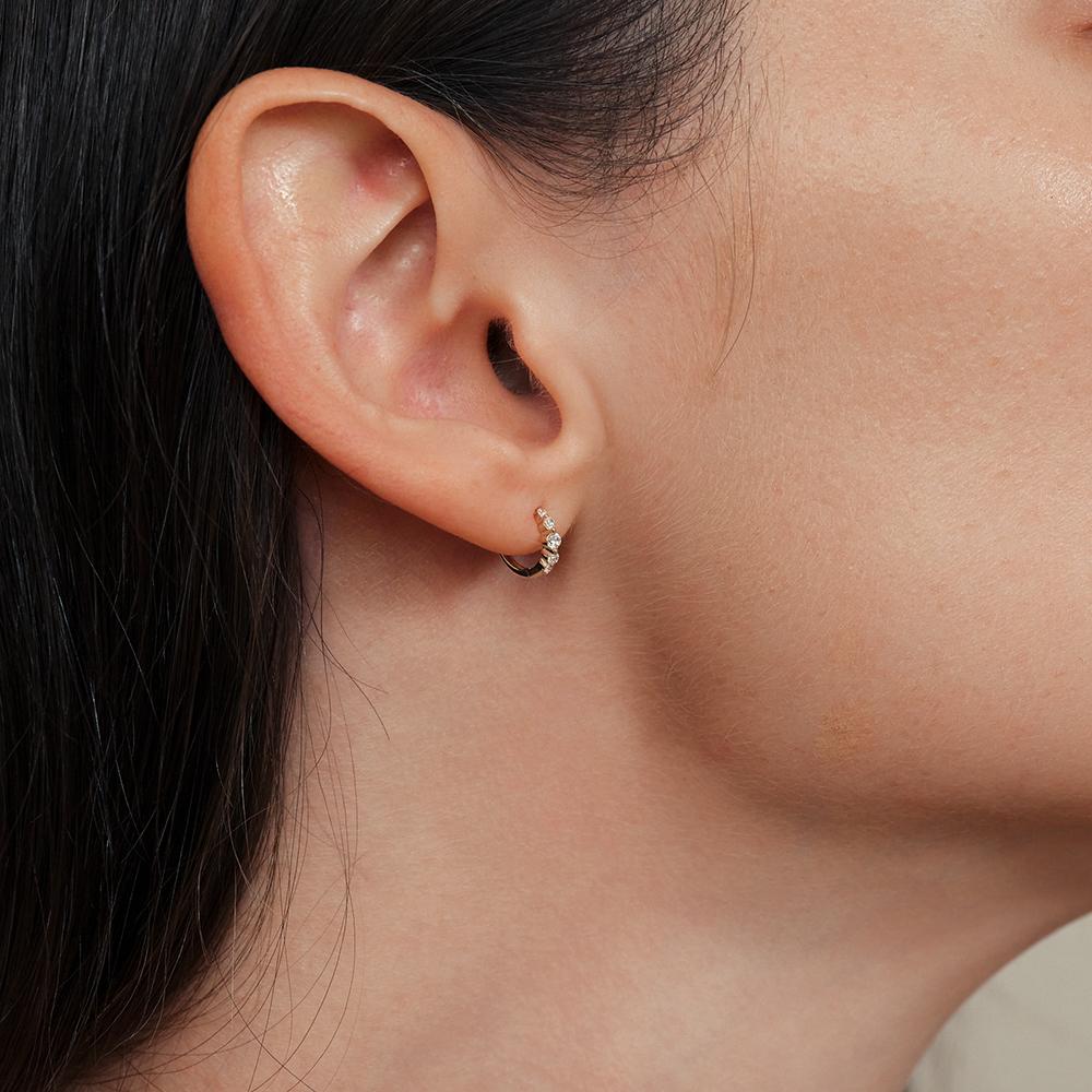 Lunne 14K Diamond Milky Way One-Touch Earrings (14K Gold) #Lce11