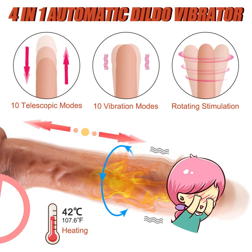 Bezdrátové dálkové tahání realistické dildo vibrační vrstva silikonová super velký vyhřívací penis dilda Sexuální hračky pro ženy