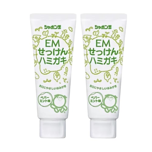 

[2] Shabondama Soap EM Toothpaste, Peppermint Flavor, 140g, Original Logo Packaging
