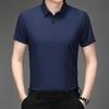 Men's Short-Sleeve Lapel Shirt, Summer 2025 - Breathable, Casual, Plain Color. Ideal for Dad's Wear.