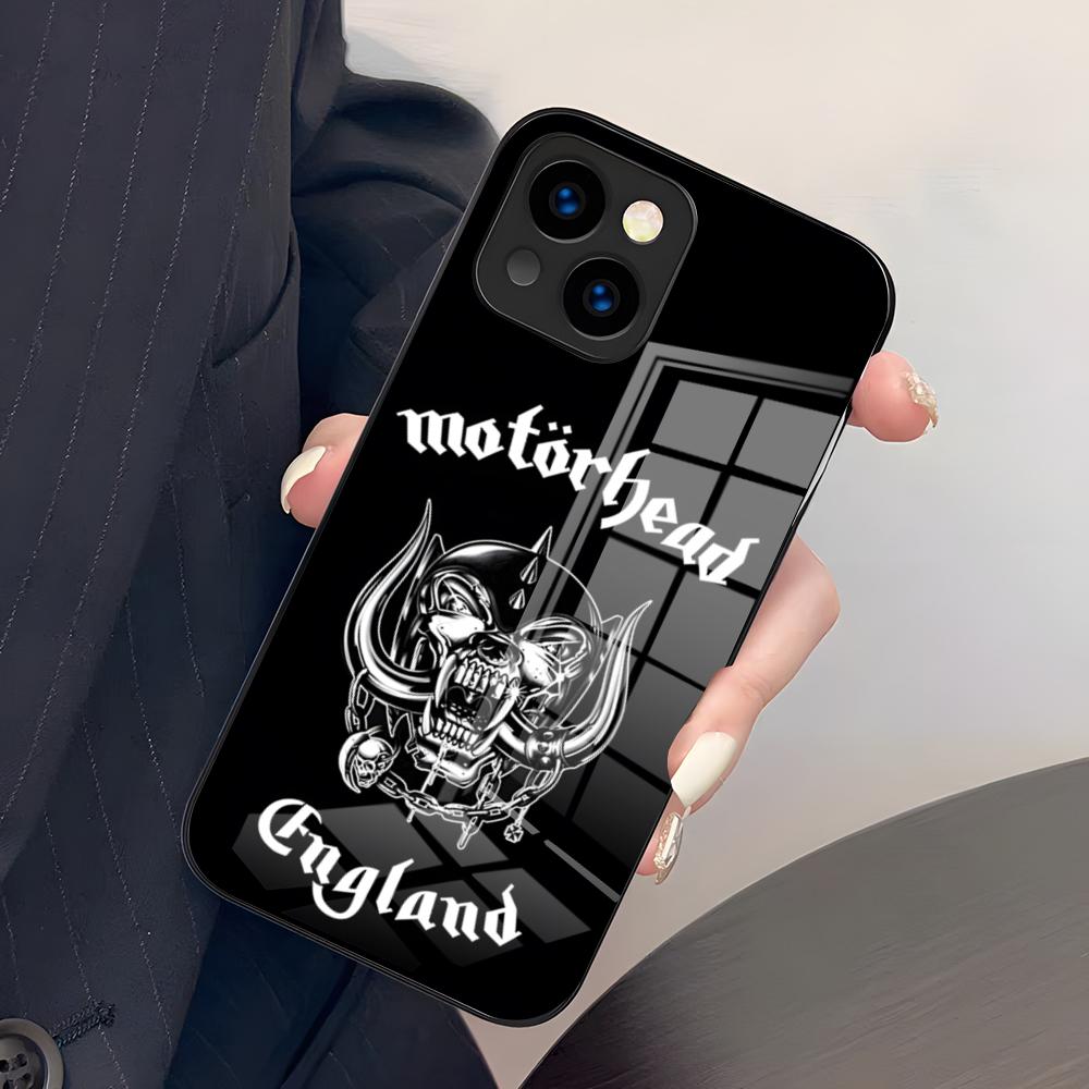 Funda de Teléfono Banda M-Motorhead Para IPhone 17 Pro Max 15 Pro 16 14 Plus 12 13 Mini 11 Pro Cubierta de Cristal a Prueba de Golpes