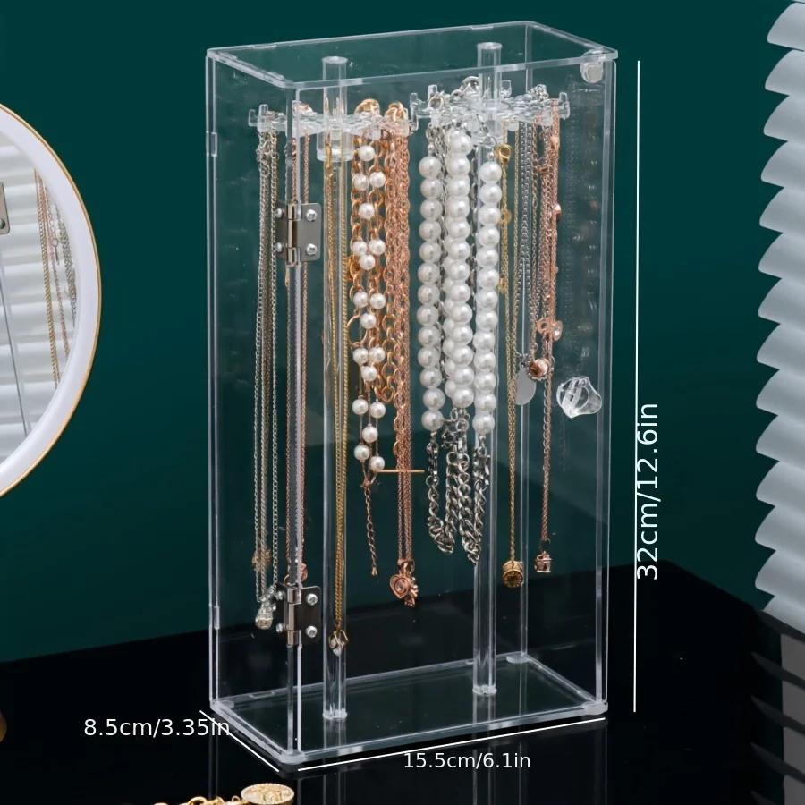 1pc Acrylic Necklace Storage Box, Household Jewelry Bracelet Pendant Display Stand Large Capacity, Ideal Choice for Gifts