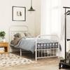 Vidaxl Metal Bed Frame with Headboard and Footboard, White, 80X200 Cm