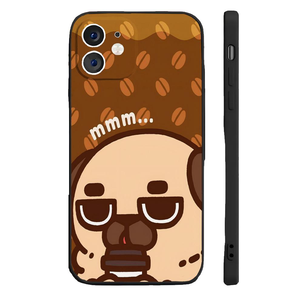 P-Puglie Dog Pug Phone Case Silicone Soft For IPhone 16 15 14 13 12 11 Plus Pro Max Plus