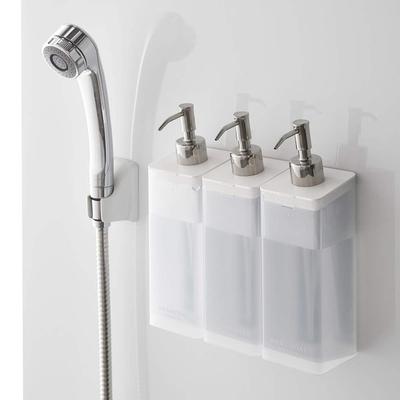 Yamazaki Magnetic Dispenser MIST of Magnetic Refill Bottles for and Body and 4487 Two-Way (Set 3) Shampoo, Conditioner, Soap, Clear, 4485, 4486,