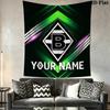 Custom Name Borussia Mönchengladbach Wall Tapestry Aesthetic Wall Hanging Printed Fabric Blanket Decorative Tapestries for Bedroom Living Room Home De