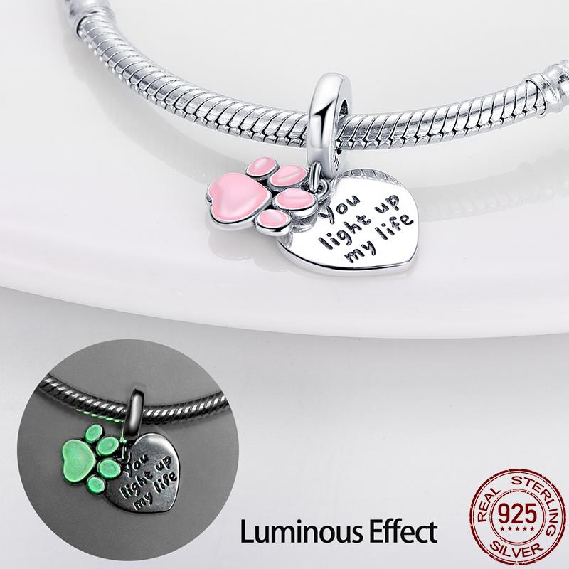 925 Sterling Silver Magic Color Chameleon Luminous Series Beads Suitable Fit Bracelet Charm Ms Jewelry Gift 