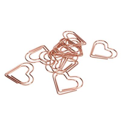 100Pcs Electroplated Metal Paperclips Heart Shaped Gold Paper Clips Office Clips Scrapbook Making