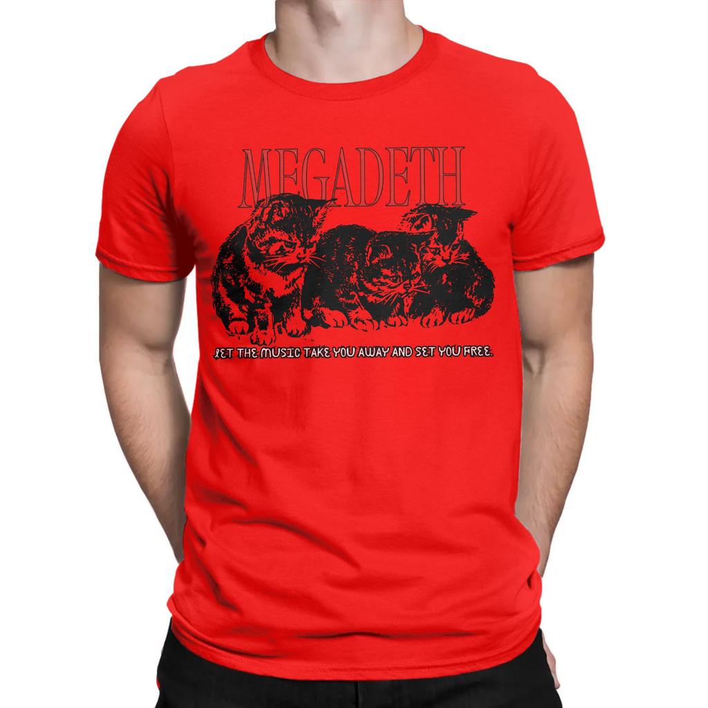 Heavy Metal Megadeths Men T Shirt  Vintage Tees Short Sleeve Round Collar T-Shirts 100% Cotton Summer Clothing