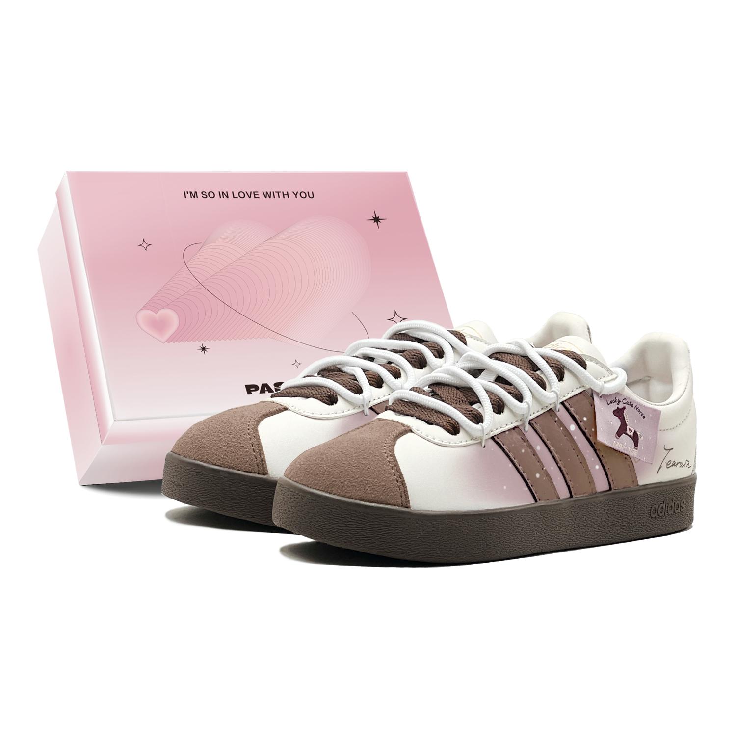 

Adidas Vl Court Classic Romantic Favor, Pink Dream Pony, Anti Aging Playful, Individual Hand Drawn Low top JI0497(TeamS2-S-BOX) 36