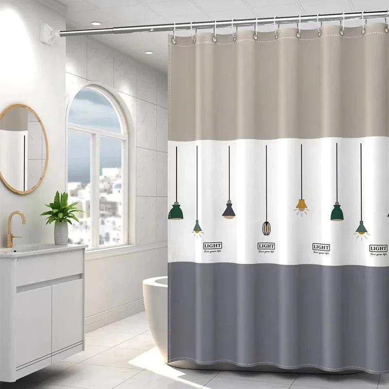 

Nordic Chandelier Pattern Shower Curtain Bathroom Partition Curtain Peva Material Waterproof And Easy To Clean W60H190(CM)-1 Pcs