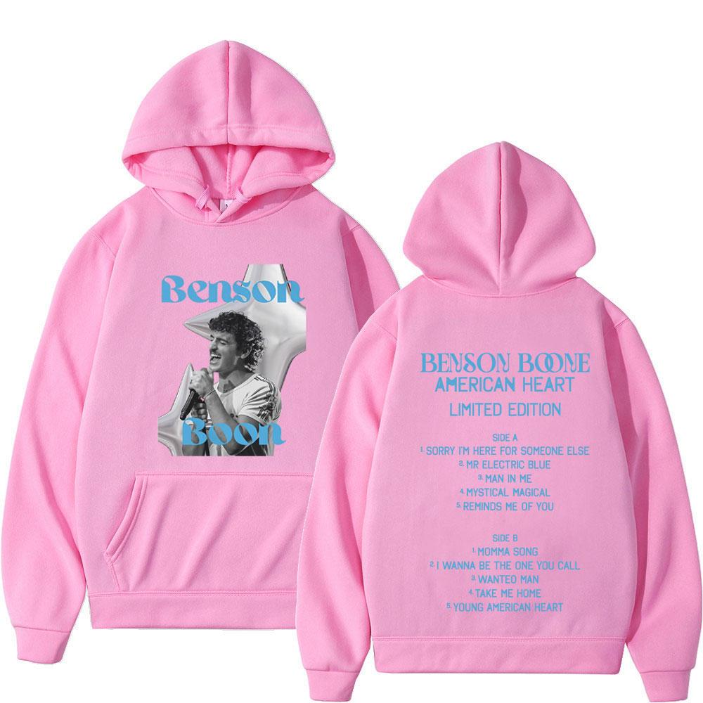 Benson Boone American Heart Album 2025 Print Hoodie Men Women Fashion Pullover Autumn and Winter Hip-hop Casual Thick Sportswear