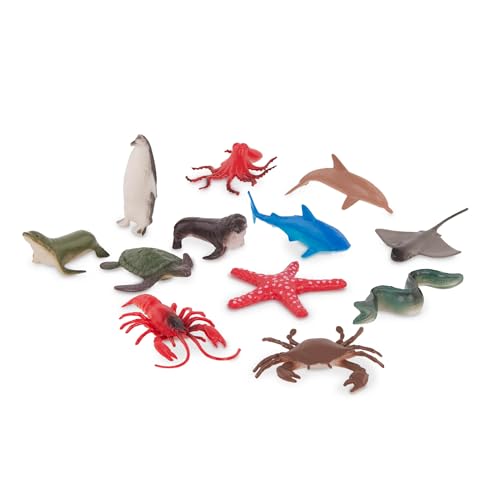 Terra Sea Animal World - Set of 60 Sea Creature Figures (12 Species) - Animal Toys for Ages 3 and Up - Authentic