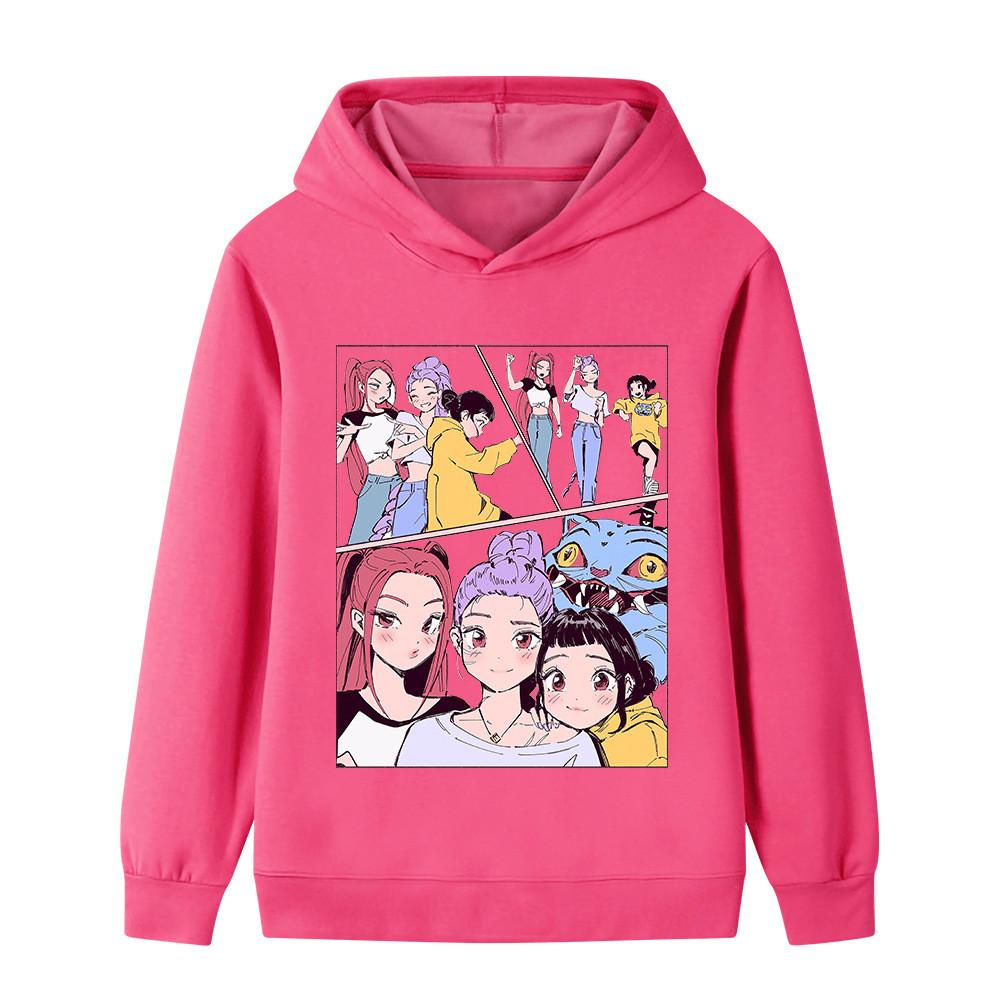 B1238 Kids Boys Girls Kpop Rumi Zoey Mira Print Long Sleeves Hoodie