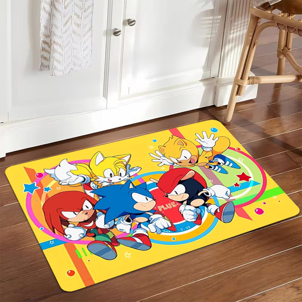 Sonic The Hedgehog Characters Decoration,Carpet,Living Room,Bedroom, Non-slip,Square rug