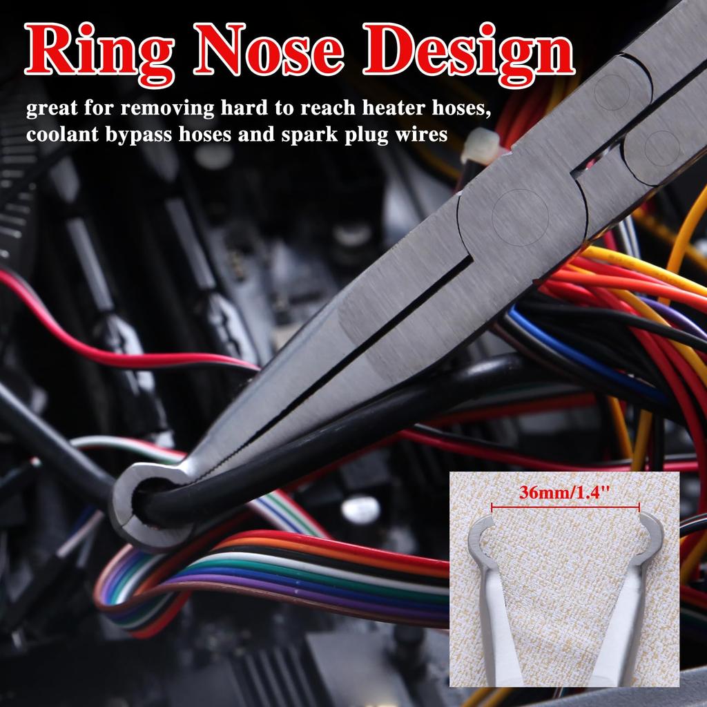 LEONTOOL Long Nose Hose Hose Clamp Mechanic Long Hose Long Nose Hose Clamp Hose Clip Hose Bent Great for Working in Tight Professional Hose Hose