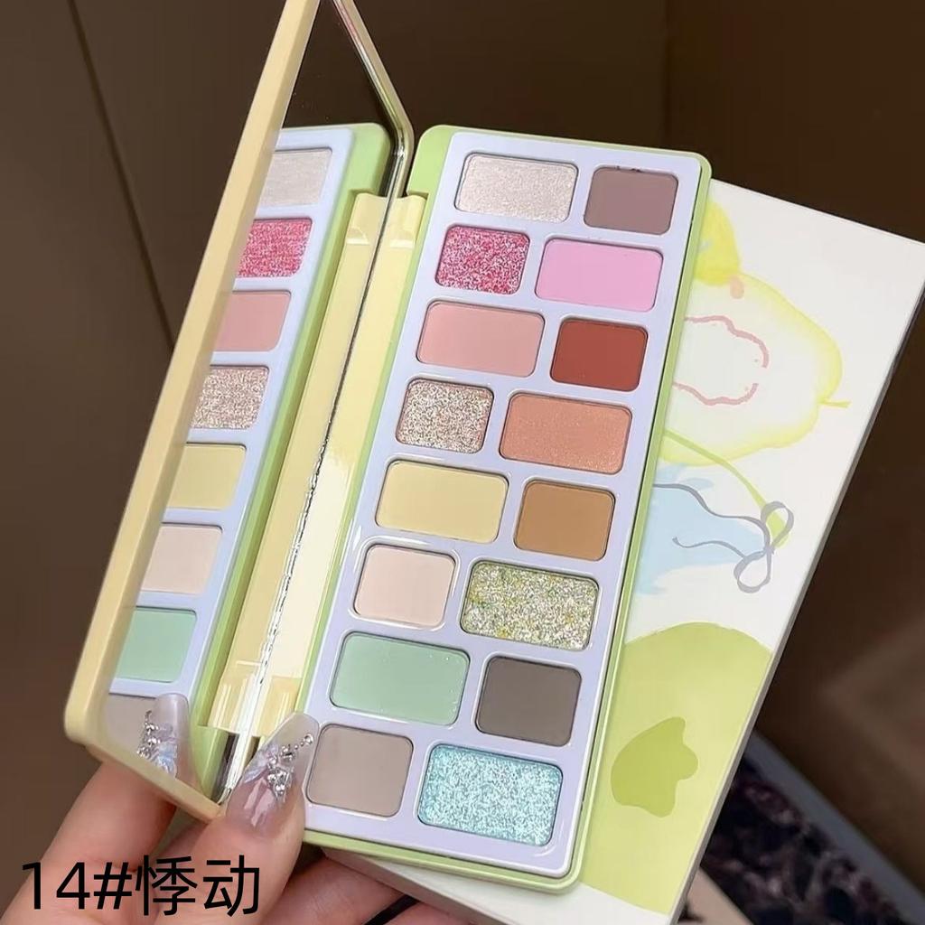 16-Farben-Lidschatten-Palette Lebendige matte und perlmuttartige Oberflächen mit explosivem Flash-Effekt Geräucherte und Retro-Stile Lidschatten-Make-up