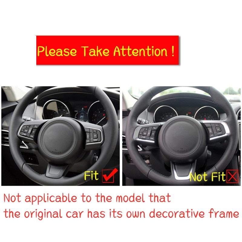 Car Steering Wheel Decorative Frame Trim Fit For Jaguar XF XFL F-Pace F-TYPE 2016- Auto Interior