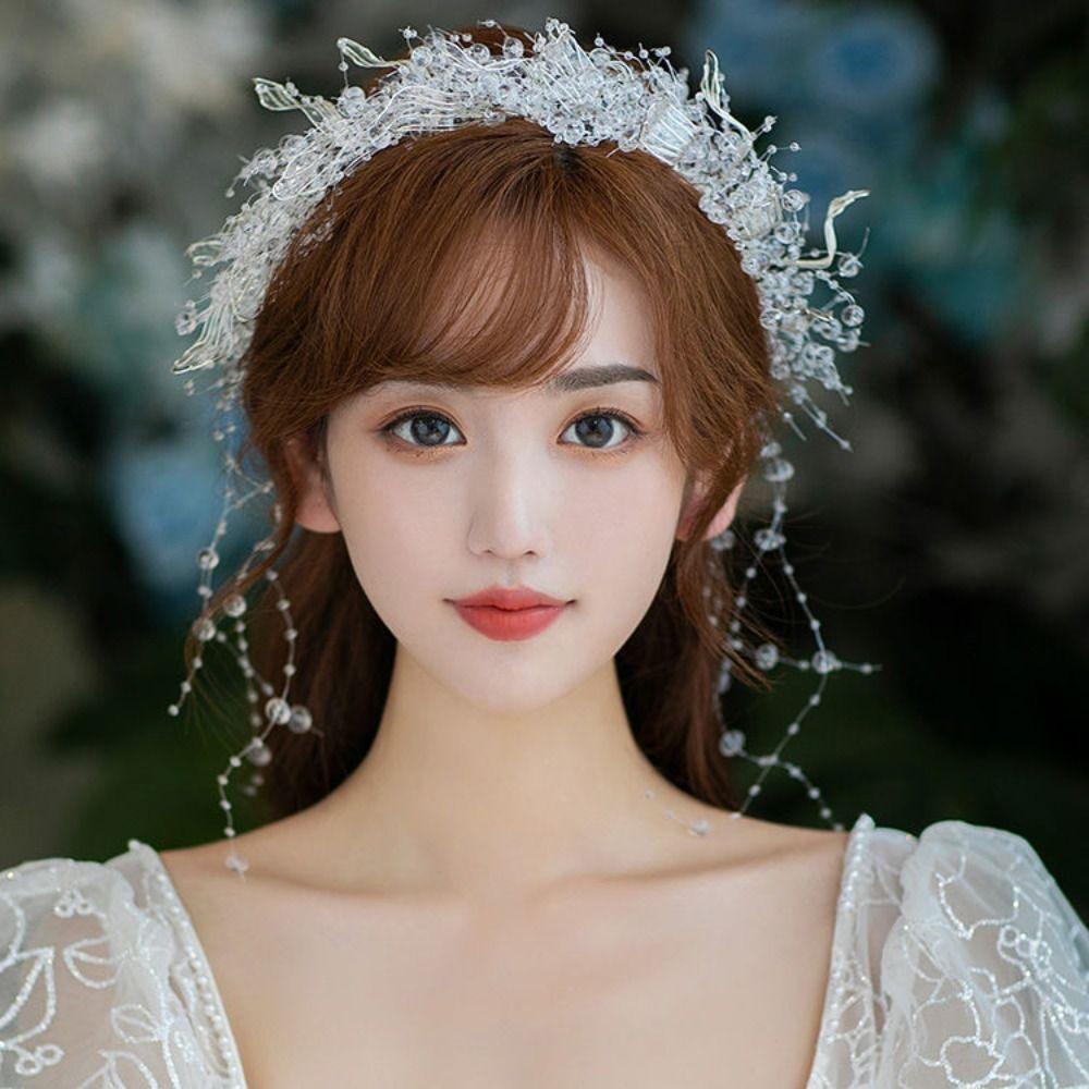 Tassel Bride Headdress Luxury Crystal Beads Hairband Fashion Bridal Headwear  Hair Accessories