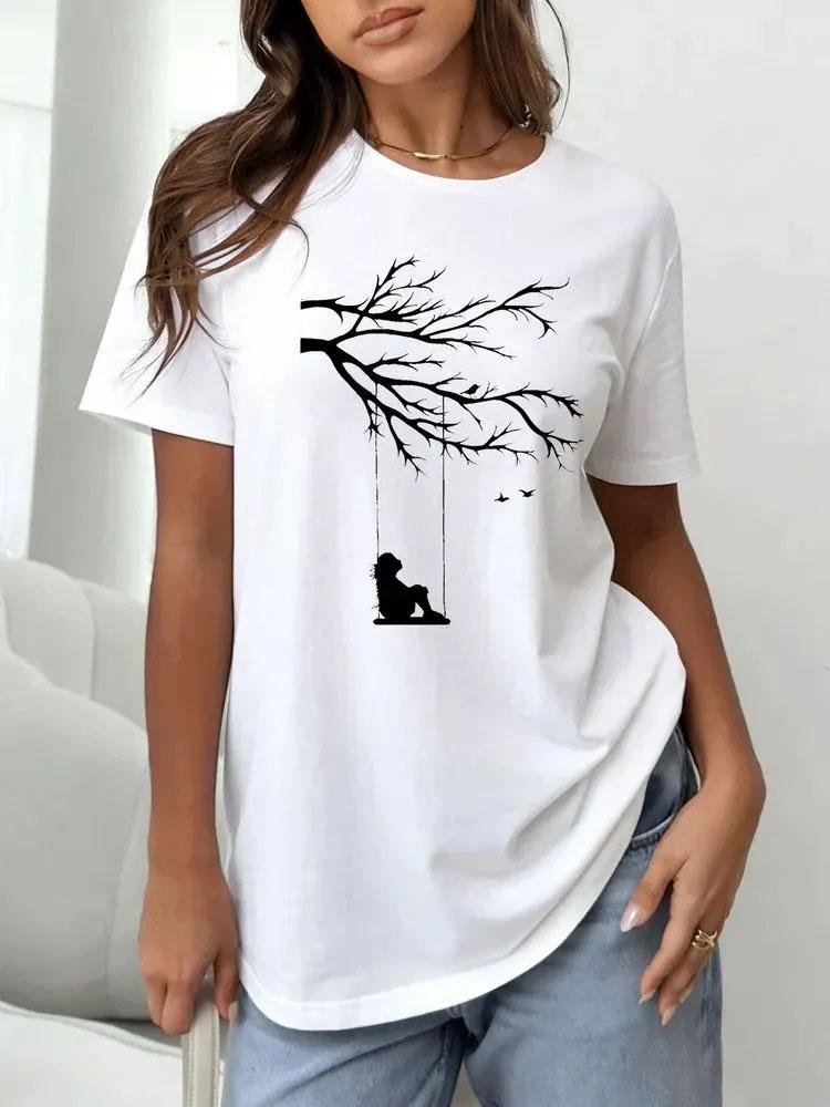Women Heart Print T Shirt Multi Styles Love Graphic Tees Summer Soft Cotton O Neck Short Sleeve Casual Loose Daily  Tops  Ladies