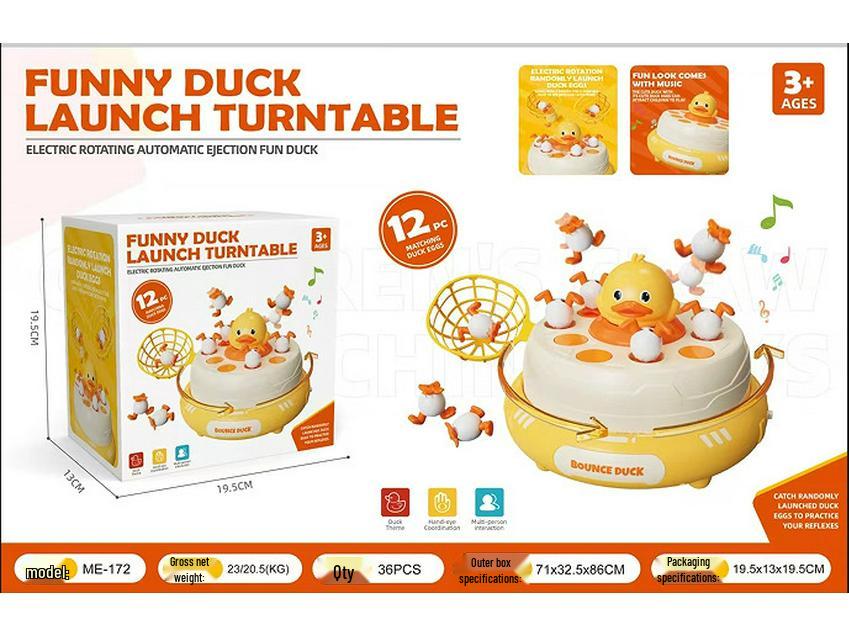 Interactive Parent-Child Toy: Bouncing Yellow Duck Turntable for Infant & Toddler Concentration Training