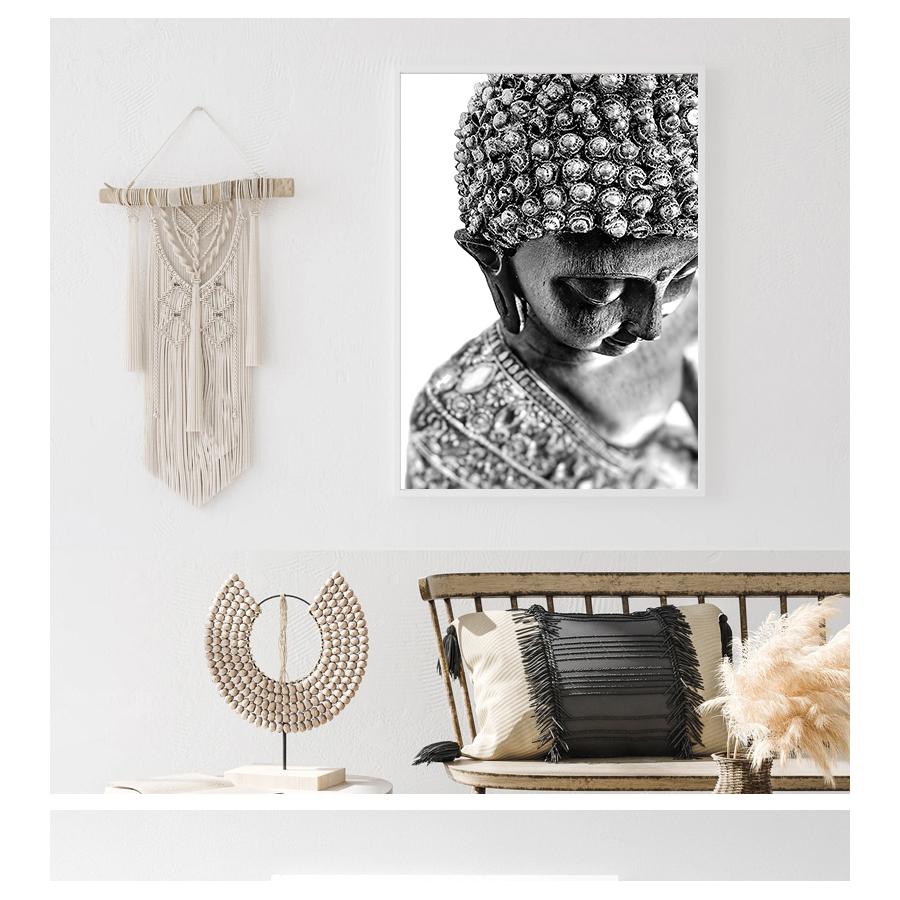 Wall Art Canvas Painting Black White Nordic Posters And Prints Pictures For Living Room Sakyamuni Buddha Statue Qoutes